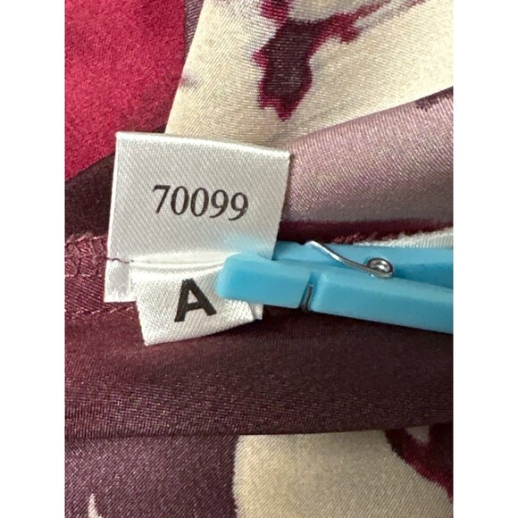 Ann Taylor Petite 4P Maroon Cream Abstract Cap Sleeve Blouse Polished Career - Picture 13 of 13